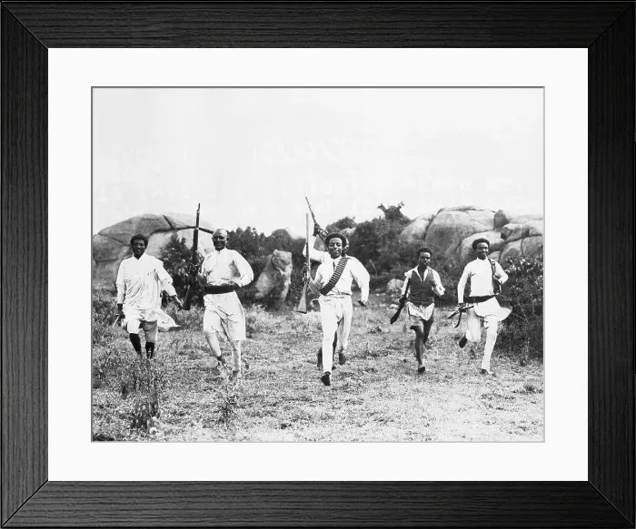 Framed Print : Ethiopian Scouts Run Back to Army Camp Framed Print : Ethiopian Scouts Run Back to Army Camp