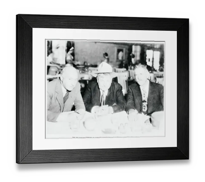 Framed Print : Cecil B. DeMille, Death Valley Scotty and Uncle George Burch Framed Print : Cecil B. DeMille, Death Valley Scotty and Uncle George Burch