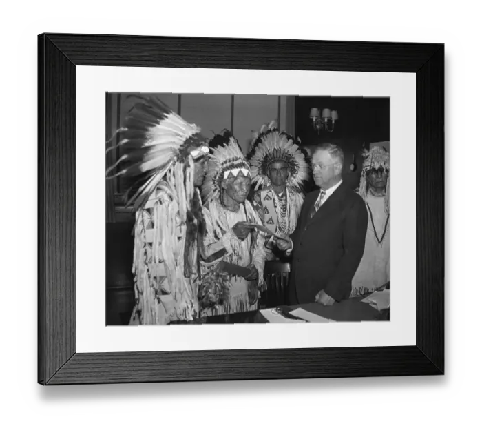 Framed Print : Indians Receive Tribal Constitution Framed Print : Indians Receive Tribal Constitution