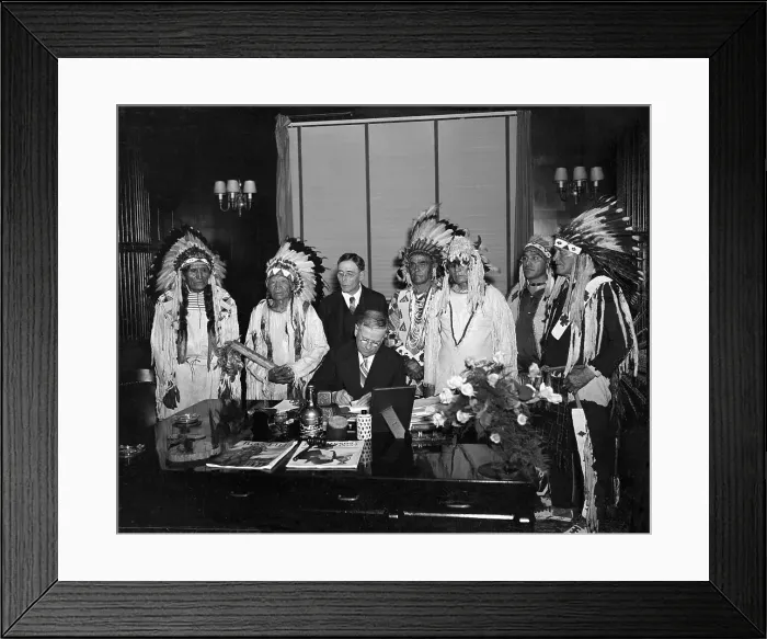Framed Print : Harold Ickes Signs the Flathead Indian Constitution Framed Print : Harold Ickes Signs the Flathead Indian Constitution