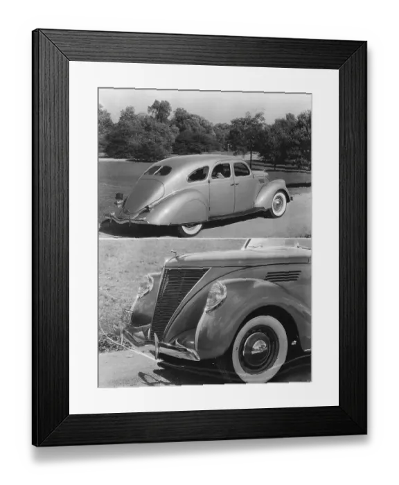 Framed Print : Two Views of Ford Lincoln Zephyr Framed Print : Two Views of Ford Lincoln Zephyr