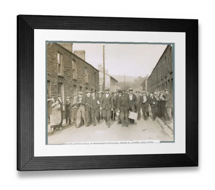 Framed Print : Villagers Cheering Miners Framed Print : Villagers Cheering Miners