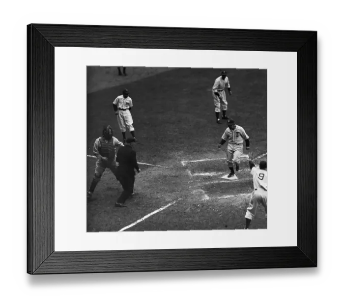 Framed Print : Mickey Cochrane Crosses Homeplate;Baseba Framed Print : Mickey Cochrane Crosses Homeplate;Baseba