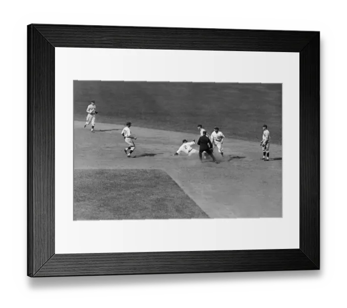 Framed Print : Gehringer Sliding Into 2Nd Base World Se Framed Print : Gehringer Sliding Into 2Nd Base World Se