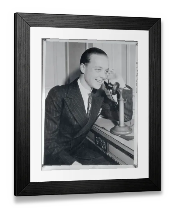 Framed Print : James Paul Donahue Talking on Telephone Framed Print : James Paul Donahue Talking on Telephone