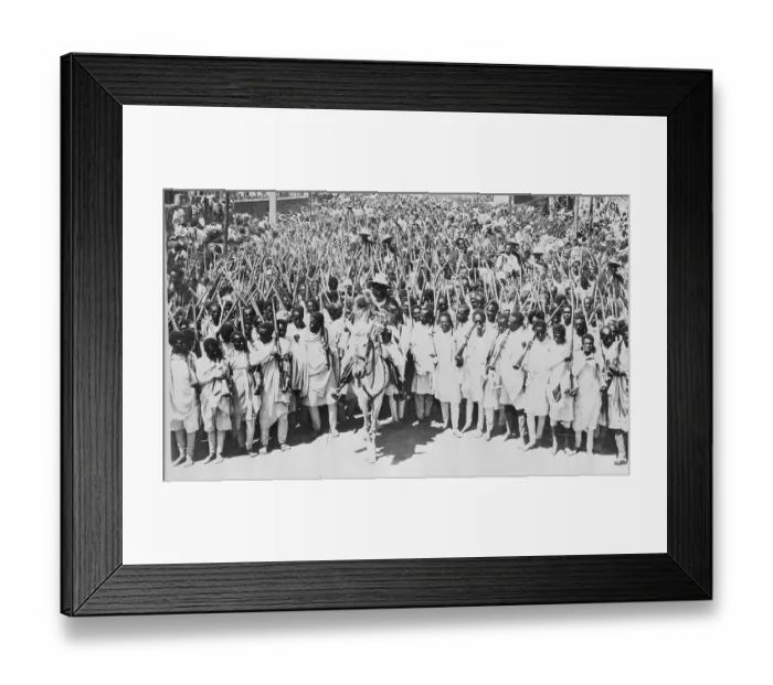 Framed Print : Large Gathering of Ethiopian Tribesmen with Their Chief Framed Print : Large Gathering of Ethiopian Tribesmen with Their Chief