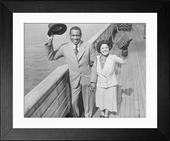 Framed Print : Paul Robeson with His Wife Aboard Ship Framed Print : Paul Robeson with His Wife Aboard Ship
