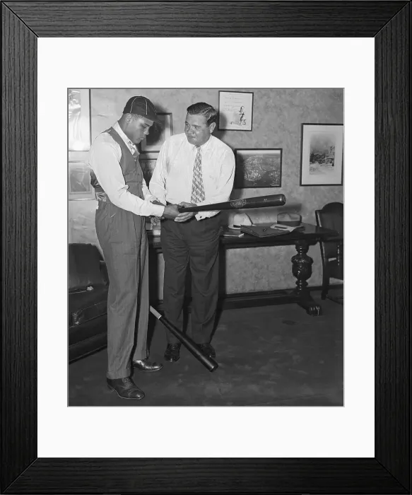Framed Print : Joe Louis and Babe Ruth
