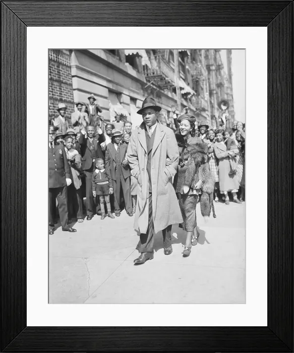 Framed Print : Joe Louis Walking with Wife in Harlem Framed Print : Joe Louis Walking with Wife in Harlem