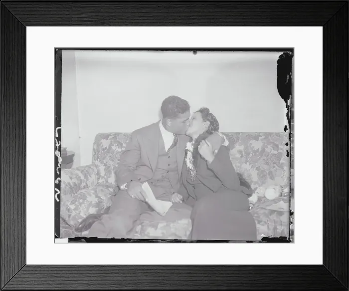Framed Print : Joe Louis Kissing His Bride Framed Print : Joe Louis Kissing His Bride