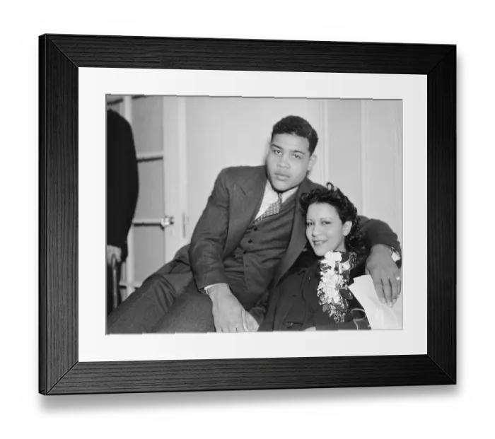 Framed Print : Joe Louis Posing with His New Wife Marva Framed Print : Joe Louis Posing with His New Wife Marva