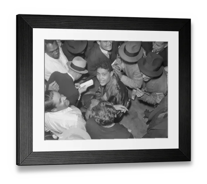 Framed Print : Reporters Surrounding Joe Louis Framed Print : Reporters Surrounding Joe Louis