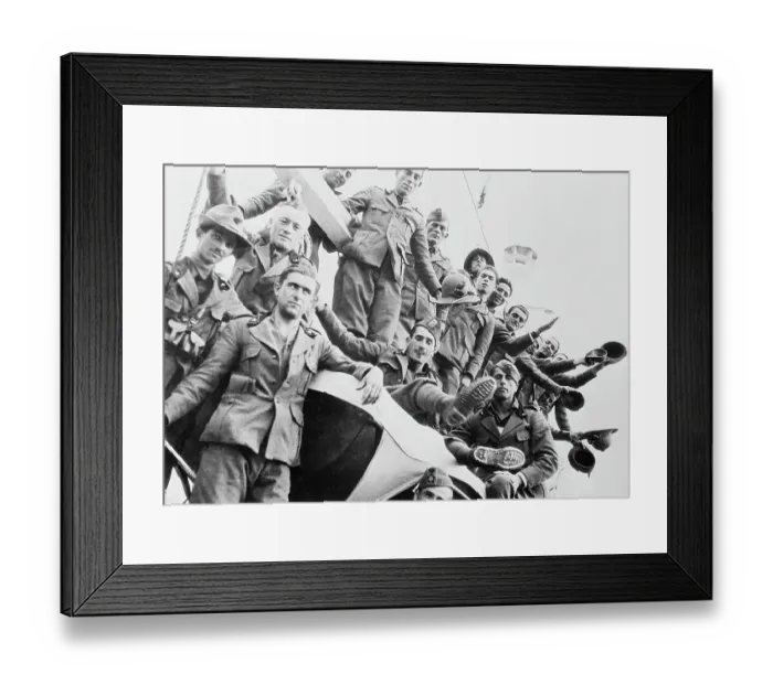Framed Print : Italian Troops Cheering Framed Print : Italian Troops Cheering