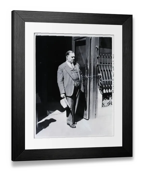 Framed Print : George Meany Leaves WPA Conference Framed Print : George Meany Leaves WPA Conference