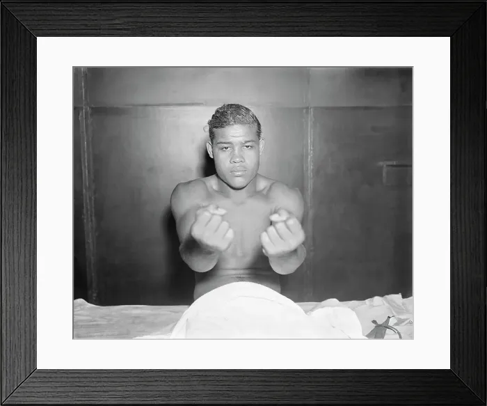 Framed Print : Joe Louis Showing His Fists Framed Print : Joe Louis Showing His Fists