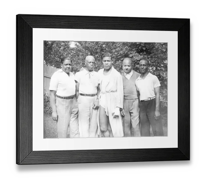 Framed Print : Joe Louis Shown With His Four Trainers Framed Print : Joe Louis Shown With His Four Trainers