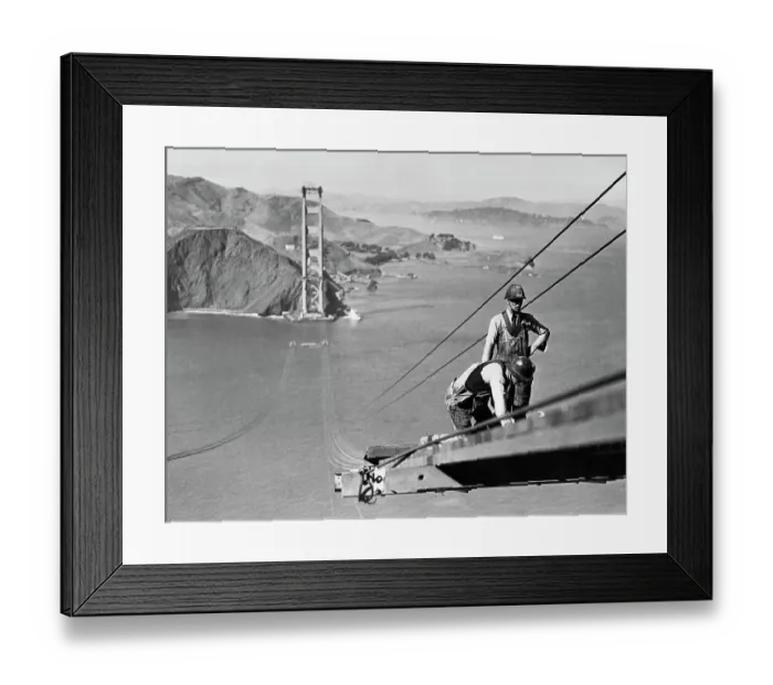 Framed Print : Worker Constructing a Catwalk Framed Print : Worker Constructing a Catwalk