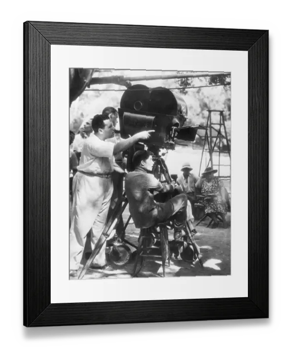 Framed Print : Katharine Hepburn With George Cukor on Movie Set Framed Print : Katharine Hepburn With George Cukor on Movie Set