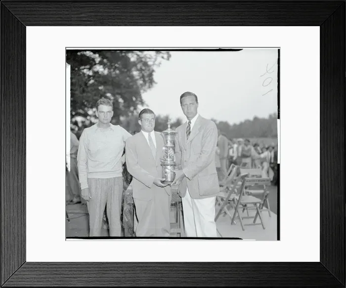 Framed Print : Lawson Little Receiving Trophy