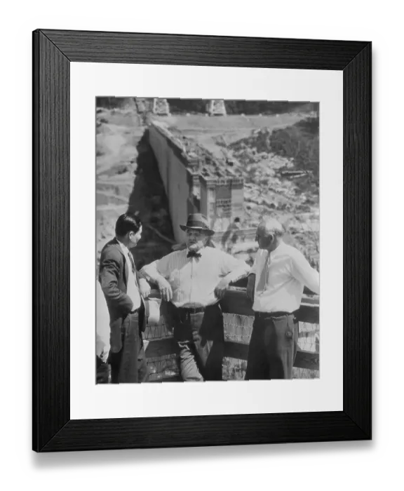 Framed Print : Senator and Dam Official Conversing for Press Release Framed Print : Senator and Dam Official Conversing for Press Release