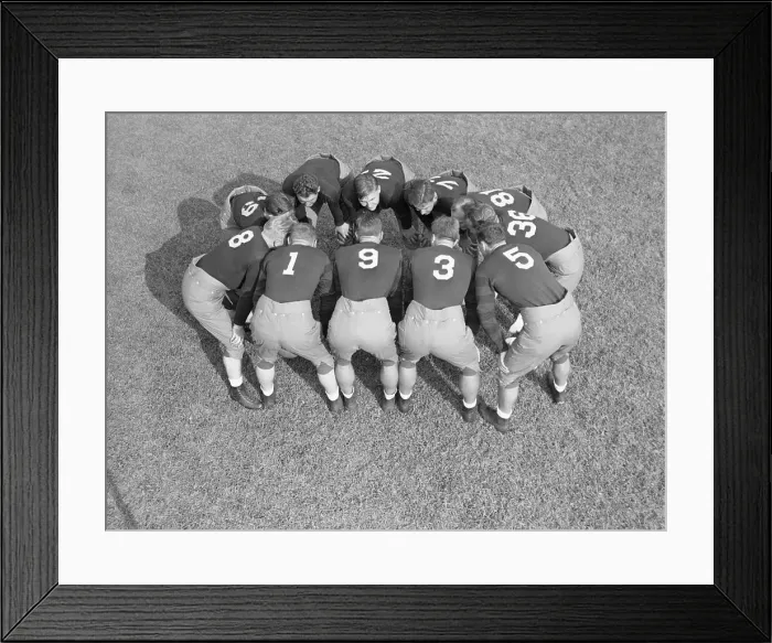 Framed Print : College Football Players in Huddle Framed Print : College Football Players in Huddle