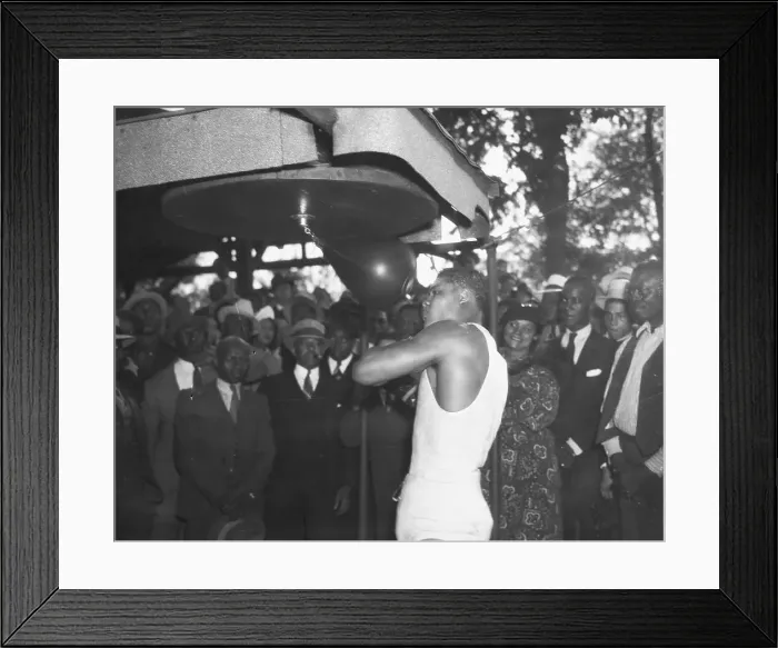 Framed Print : Crowd Watching Joe Louis Training Framed Print : Crowd Watching Joe Louis Training