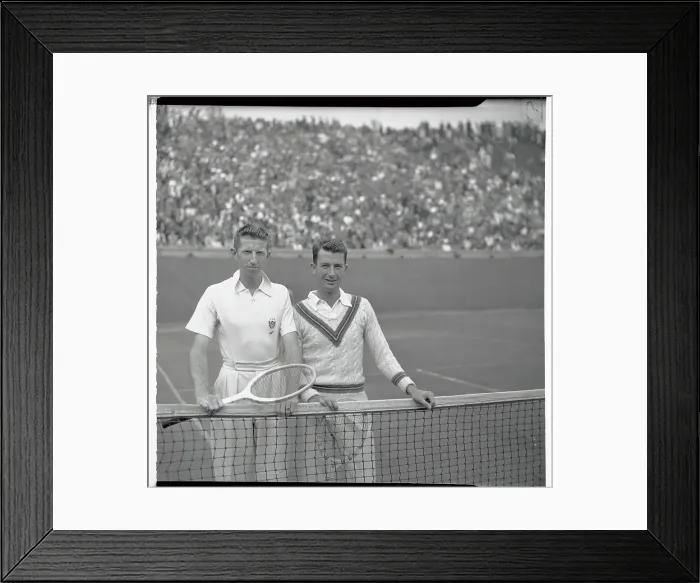 Framed Print : Don Budge and John Van Ryn Posing at Net Framed Print : Don Budge and John Van Ryn Posing at Net