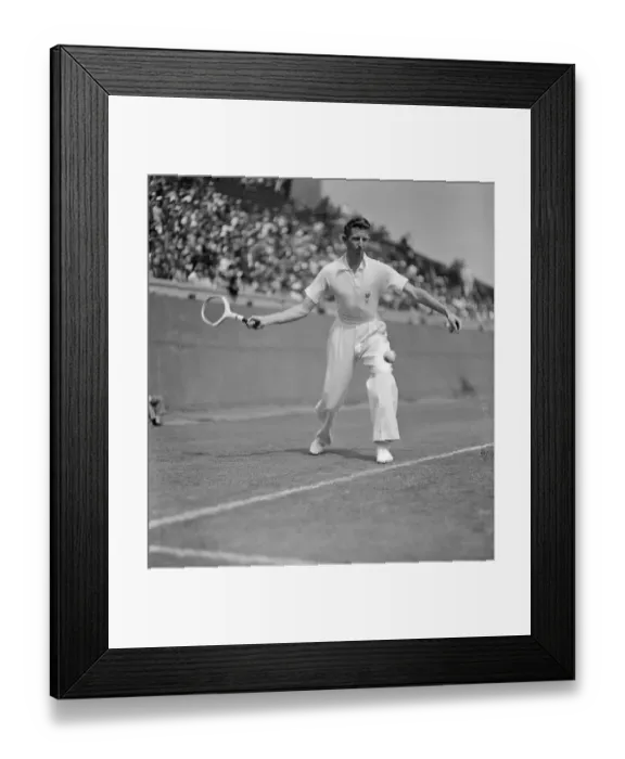 Framed Print : Don Budge Hitting Forehand Shot Framed Print : Don Budge Hitting Forehand Shot