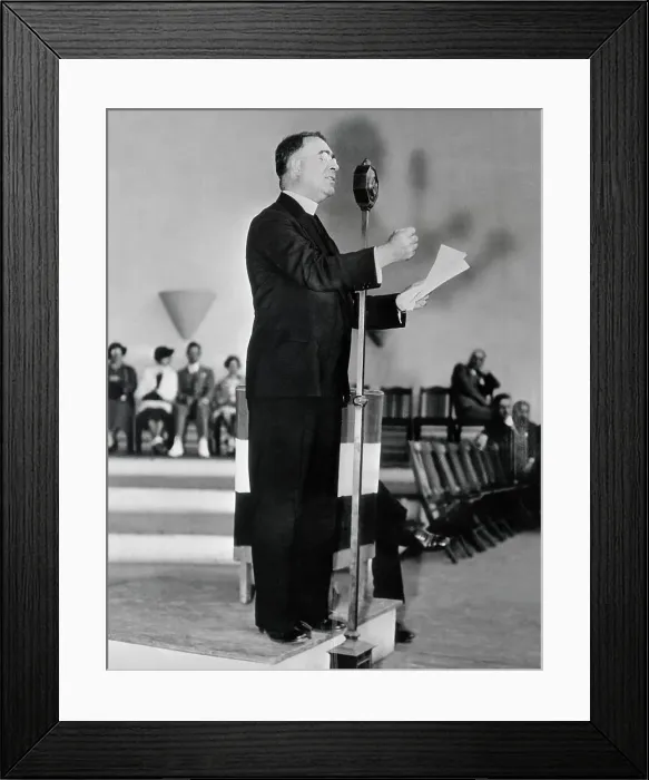 Framed Print : Charles Coughlin Addressing Automobile Workers Framed Print : Charles Coughlin Addressing Automobile Workers
