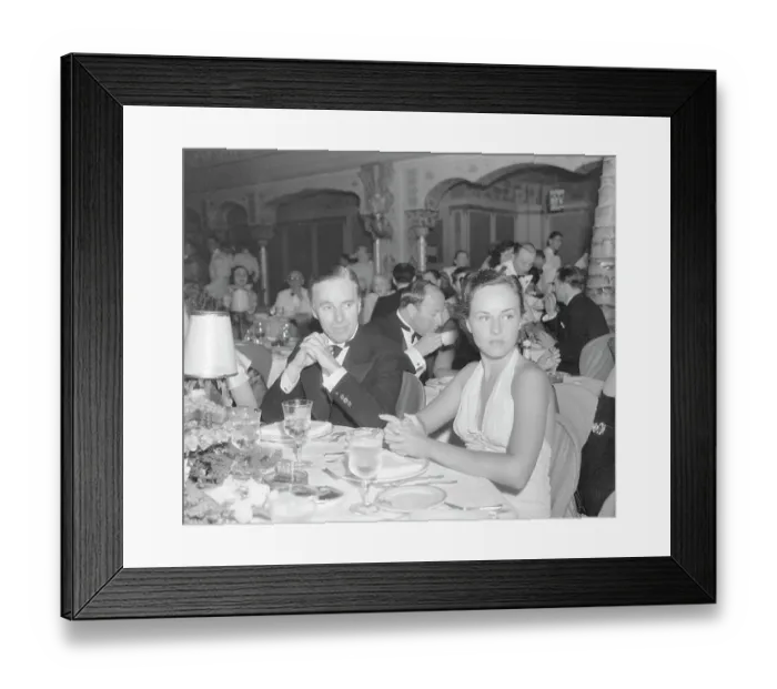 Framed Print : Charlie Chaplin with Paulette Goddard Framed Print : Charlie Chaplin with Paulette Goddard