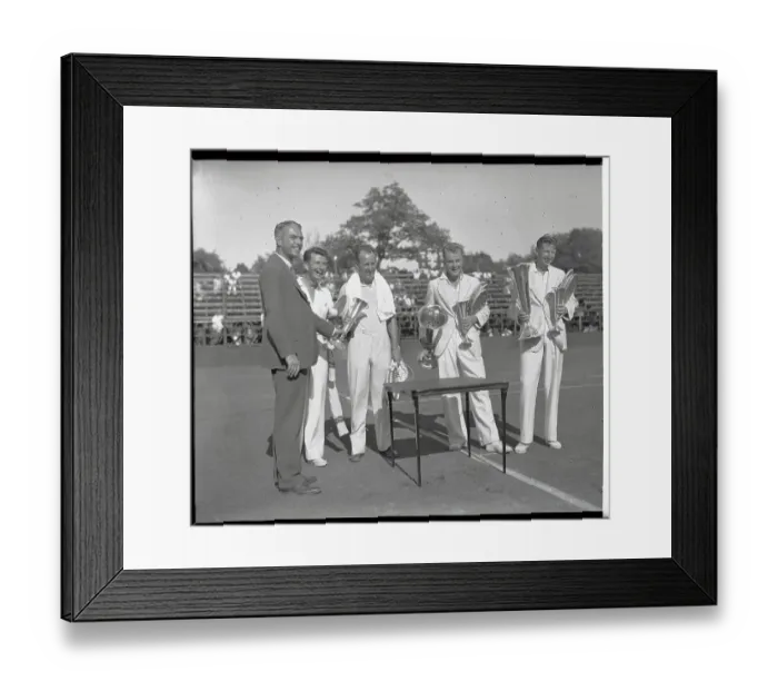 Framed Print : Doubles Champions Receiving Trophies Framed Print : Doubles Champions Receiving Trophies