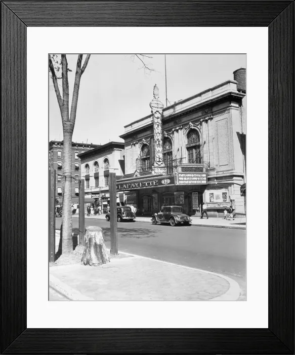 Framed Print : Lafayette Theater with Tree of Hope Stump Framed Print : Lafayette Theater with Tree of Hope Stump