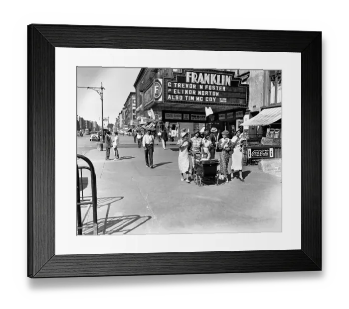 Framed Print : Sidewalk Scene in Harlem
