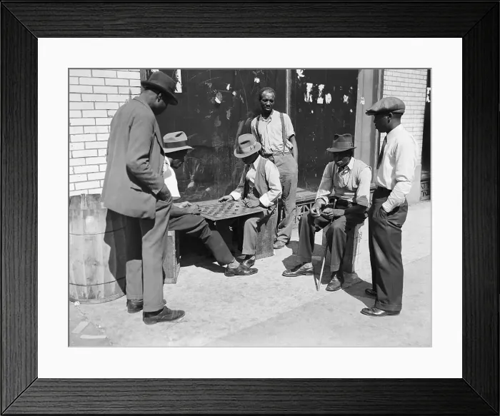 Framed Print : Playing Checkers Outdoors In Harlem Framed Print : Playing Checkers Outdoors In Harlem