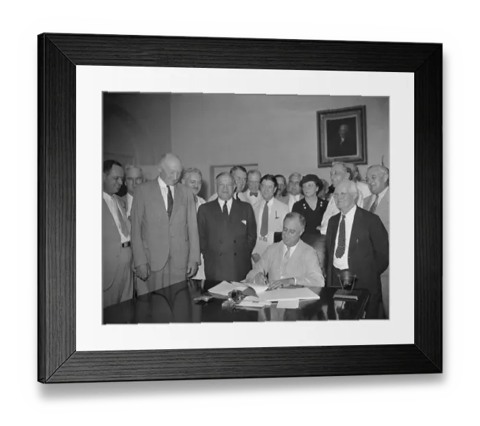 Framed Print : Franklin Roosevelt Signing Bill Framed Print : Franklin Roosevelt Signing Bill