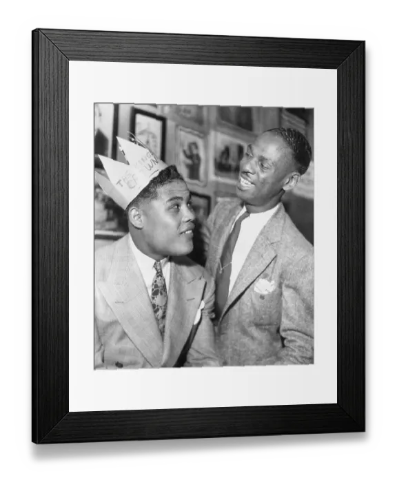 Framed Print : Jazz Musician Earl Hines Crowning Boxer Joe Louis