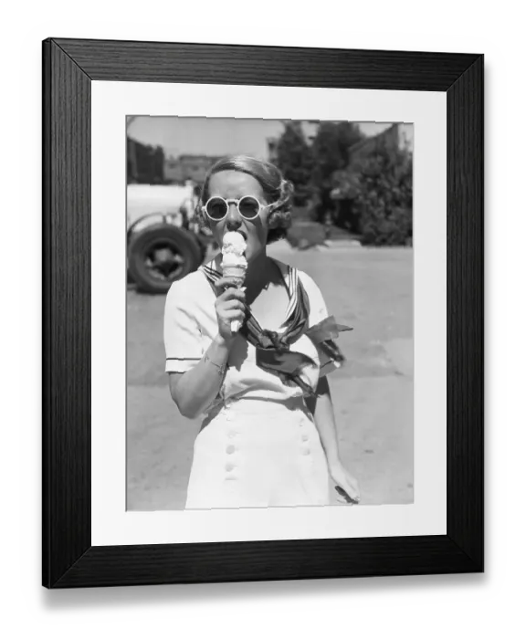 Framed Print : Bette Davis Licking Ice Cream Cone Framed Print : Bette Davis Licking Ice Cream Cone