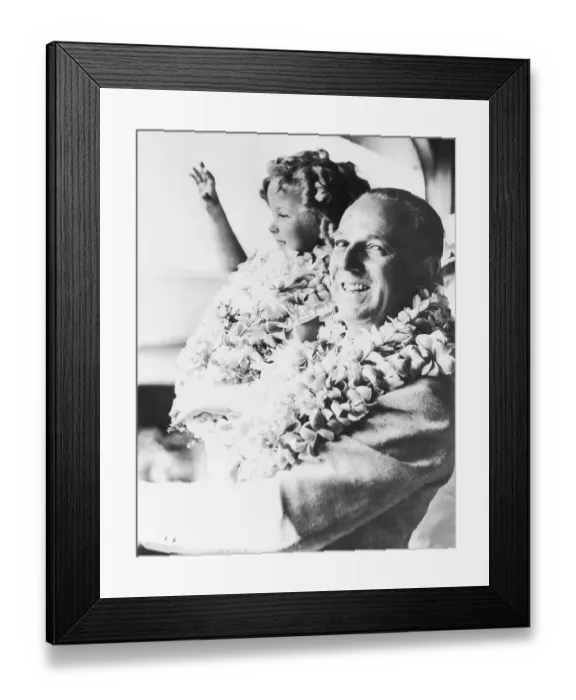 Framed Print : Shirley Temple and Father George Temple