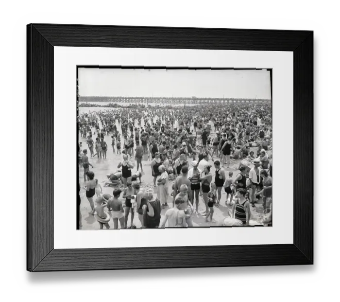 Framed Print : Coney Island Crowd With Boardwalk Framed Print : Coney Island Crowd With Boardwalk