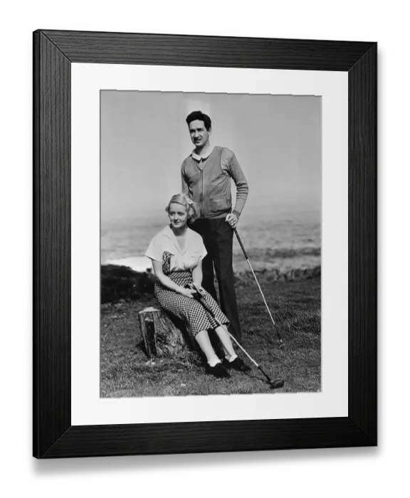 Framed Print : Actress Bette Davis With Harmon Nelson on the Green