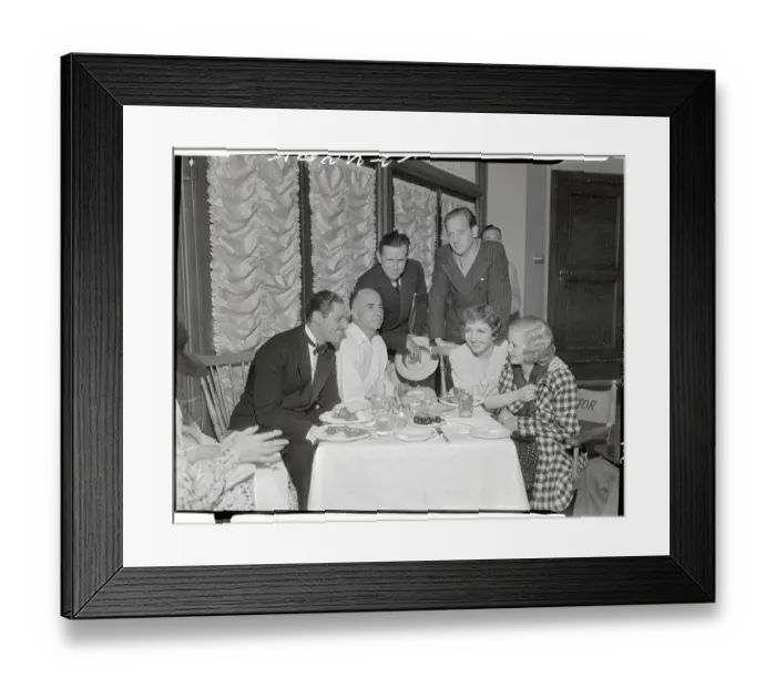 Framed Print : Claudette Colbert at Party with Friends Framed Print : Claudette Colbert at Party with Friends