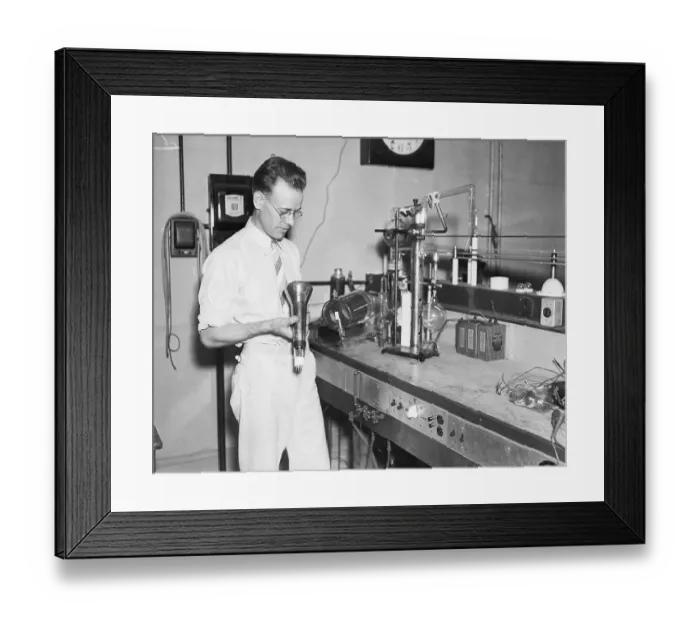 Framed Print : Philo T. Farnsworth Holding Television Components Framed Print : Philo T. Farnsworth Holding Television Components