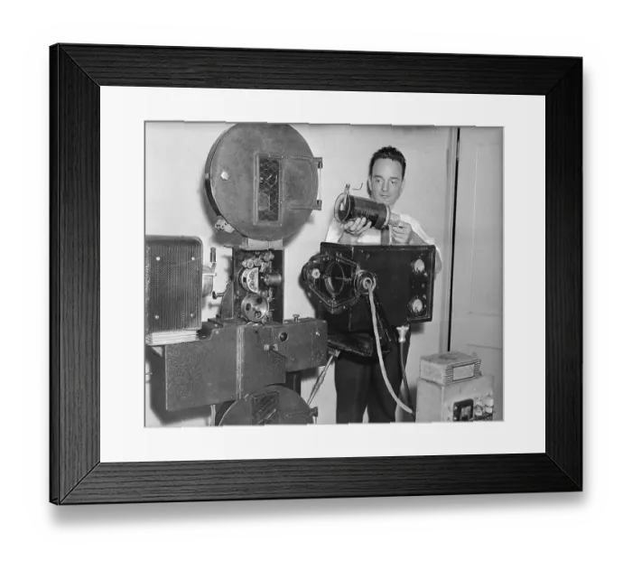 Framed Print : Robert A Rutherford Testing Television Framed Print : Robert A Rutherford Testing Television
