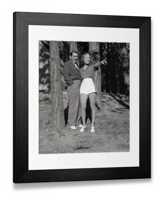 Framed Print : Ernst Lubitsch and Vivian Gaye Standing by Trees Framed Print : Ernst Lubitsch and Vivian Gaye Standing by Trees