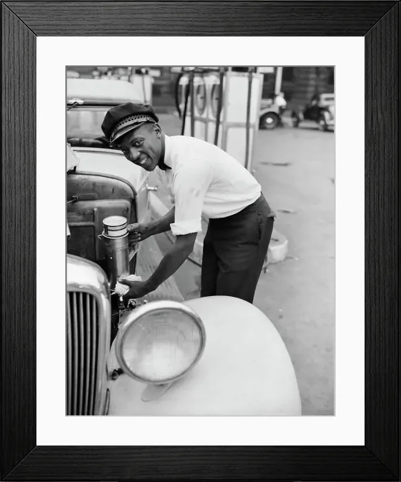Framed Print : Jesse Owens Working As Gas Attendant Framed Print : Jesse Owens Working As Gas Attendant