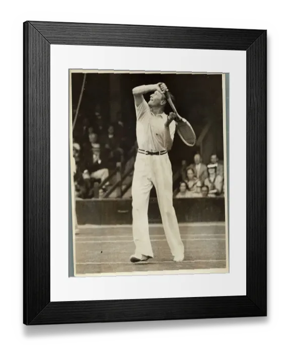 Framed Print : Gottfried Von Cramm in Action at Wimbledon Framed Print : Gottfried Von Cramm in Action at Wimbledon