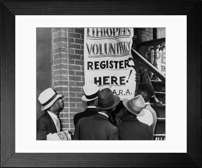 Framed Print : Men Looking at War Poster Framed Print : Men Looking at War Poster