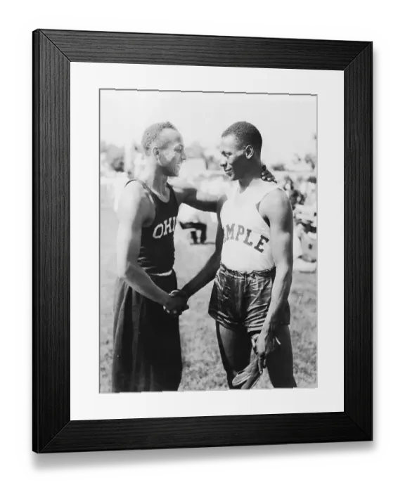 Framed Print : Jesse Owens and Eulace Peacock At Track Meet Framed Print : Jesse Owens and Eulace Peacock At Track Meet