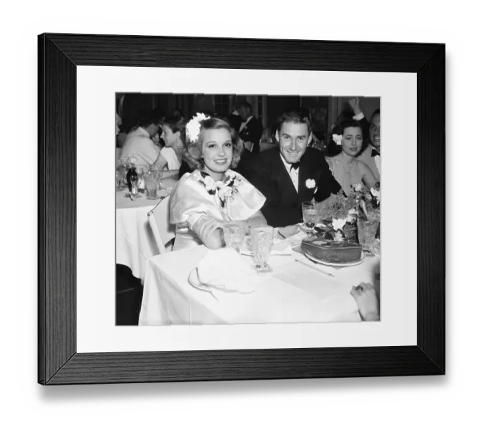Framed Print : Erroll Flynn Smiling with Wife and Peggy Fears Framed Print : Erroll Flynn Smiling with Wife and Peggy Fears