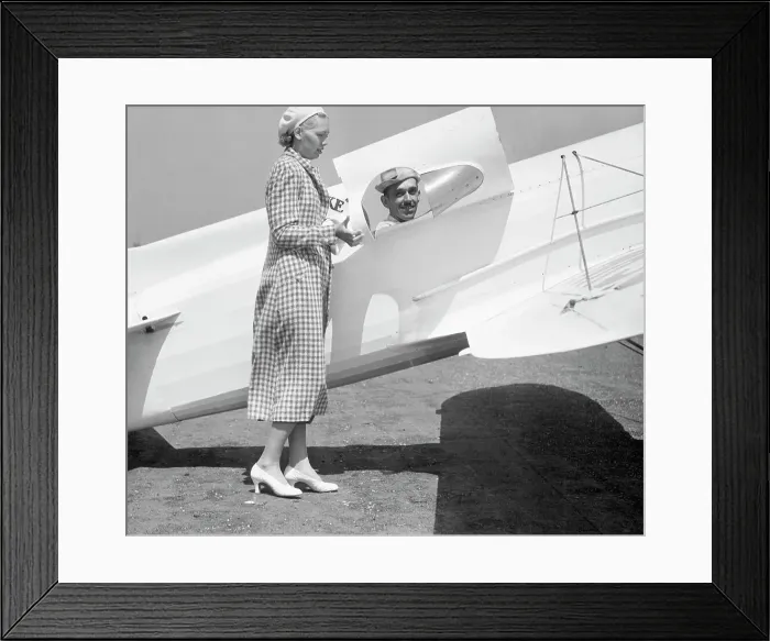 Framed Print : Benny Howard in Plane at Air Races